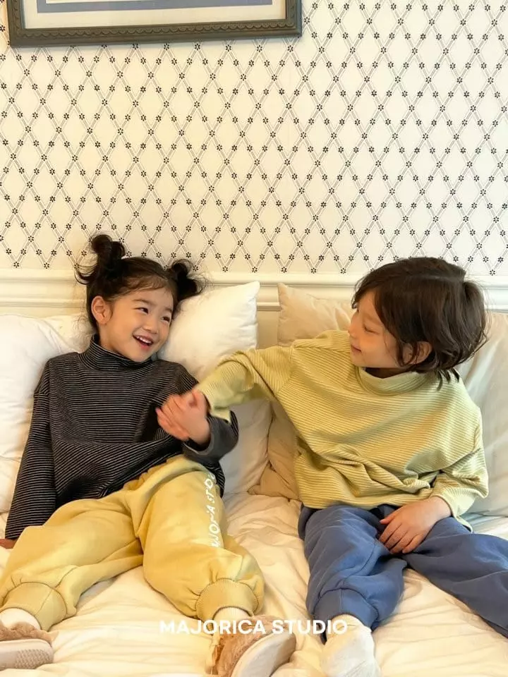 Majorica - Korean Children Fashion - #fashionkids - Stripes Half Turtleneck Tee - 5