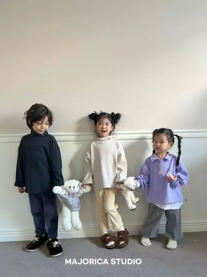 Majorica - Korean Children Fashion - #kidsshorts - Fleece Hlaf Tee - 5