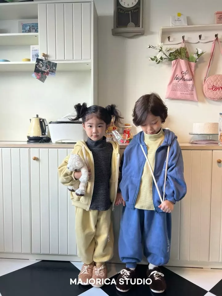 Majorica - Korean Children Fashion - #kidzfashiontrend - Fleece Hoody Zip-up Set up