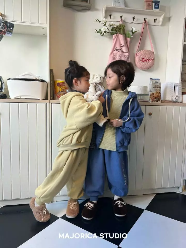 Majorica - Korean Children Fashion - #littlefashionista - Fleece Hoody Zip-up Set up - 3