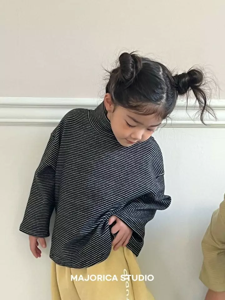 Majorica - Korean Children Fashion - #magicofchildhood - Stripes Half Turtleneck Tee - 11