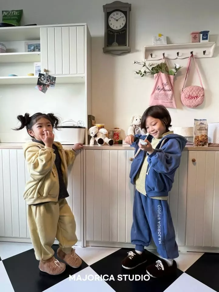 Majorica - Korean Children Fashion - #littlefashionista - Fleece Hoody Zip-up Set up - 4