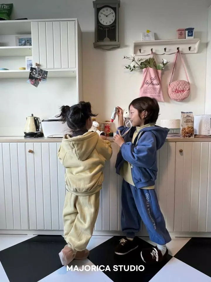 Majorica - Korean Children Fashion - #minifashionista - Fleece Hoody Zip-up Set up - 5