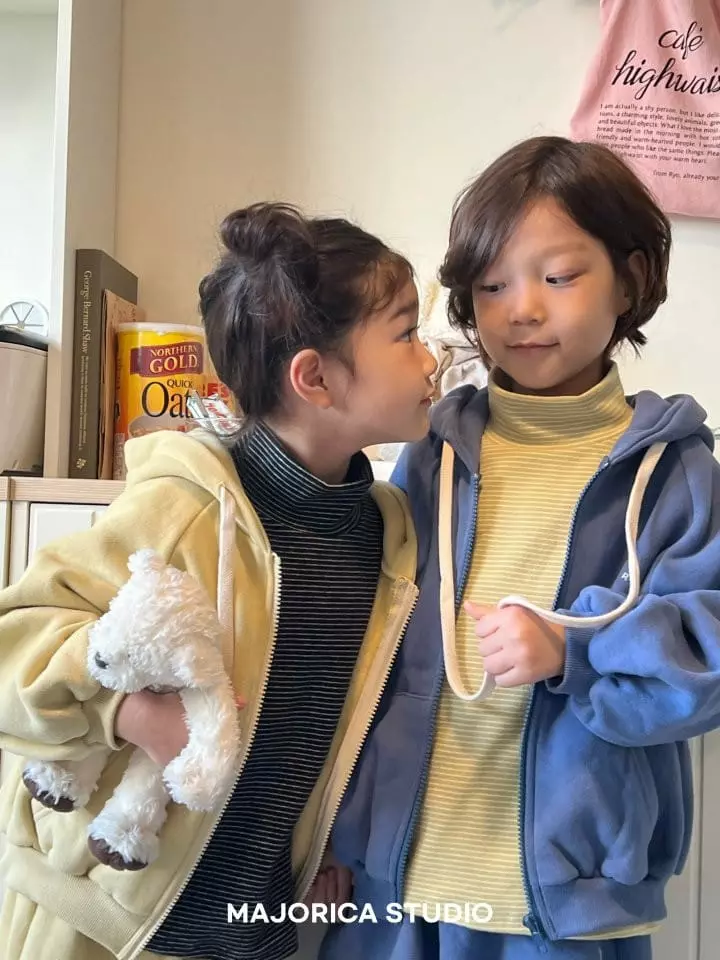 Majorica - Korean Children Fashion - #todddlerfashion - Fleece Hoody Zip-up Set up - 7