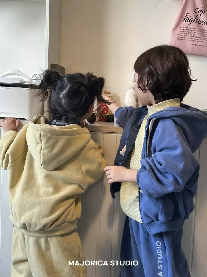 Majorica - Korean Children Fashion - #toddlerclothing - Fleece Hoody Zip-up Set up - 8