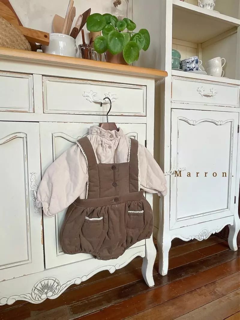 Marron. - Korean Baby Fashion - #babyboutique - Anna Som Bonding Dungarees Bodysuit - 7
