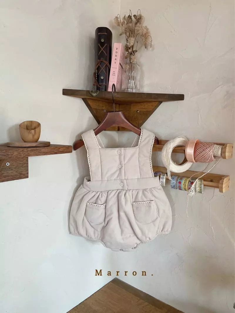 Marron. - Korean Baby Fashion - #babyclothing - Anna Som Bonding Dungarees Bodysuit - 9