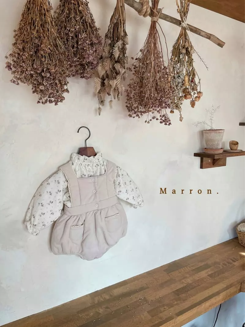 Marron. - Korean Baby Fashion - #babyfashion - Anna Som Bonding Dungarees Bodysuit - 10