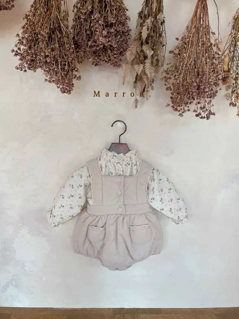 Marron. - Korean Baby Fashion - #babyfever - Anna Som Bonding Dungarees Bodysuit - 11
