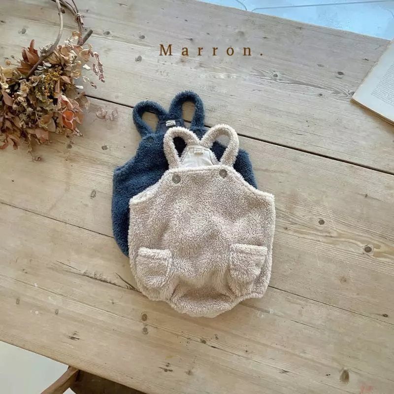 Marron. - Korean Baby Fashion - #babyoninstagram - Cozy Dungarees Bodysuit