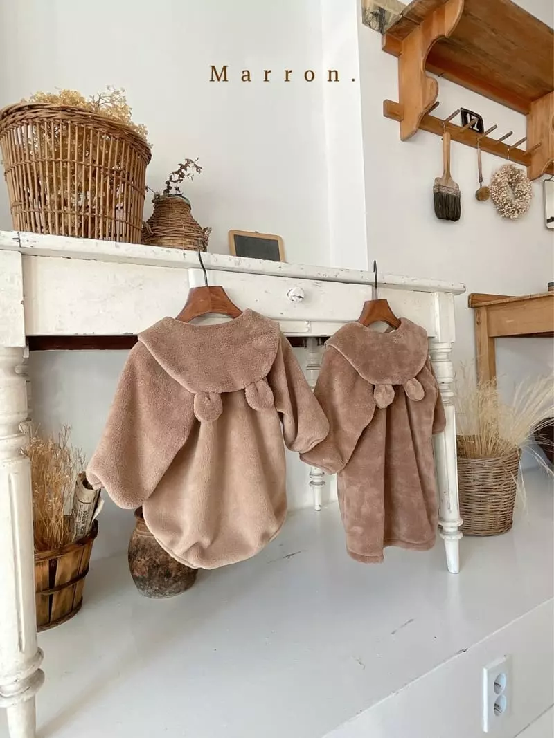 Marron. - Korean Baby Fashion - #babyootd - Cozy Rabbit Bear Bodysuit - 4