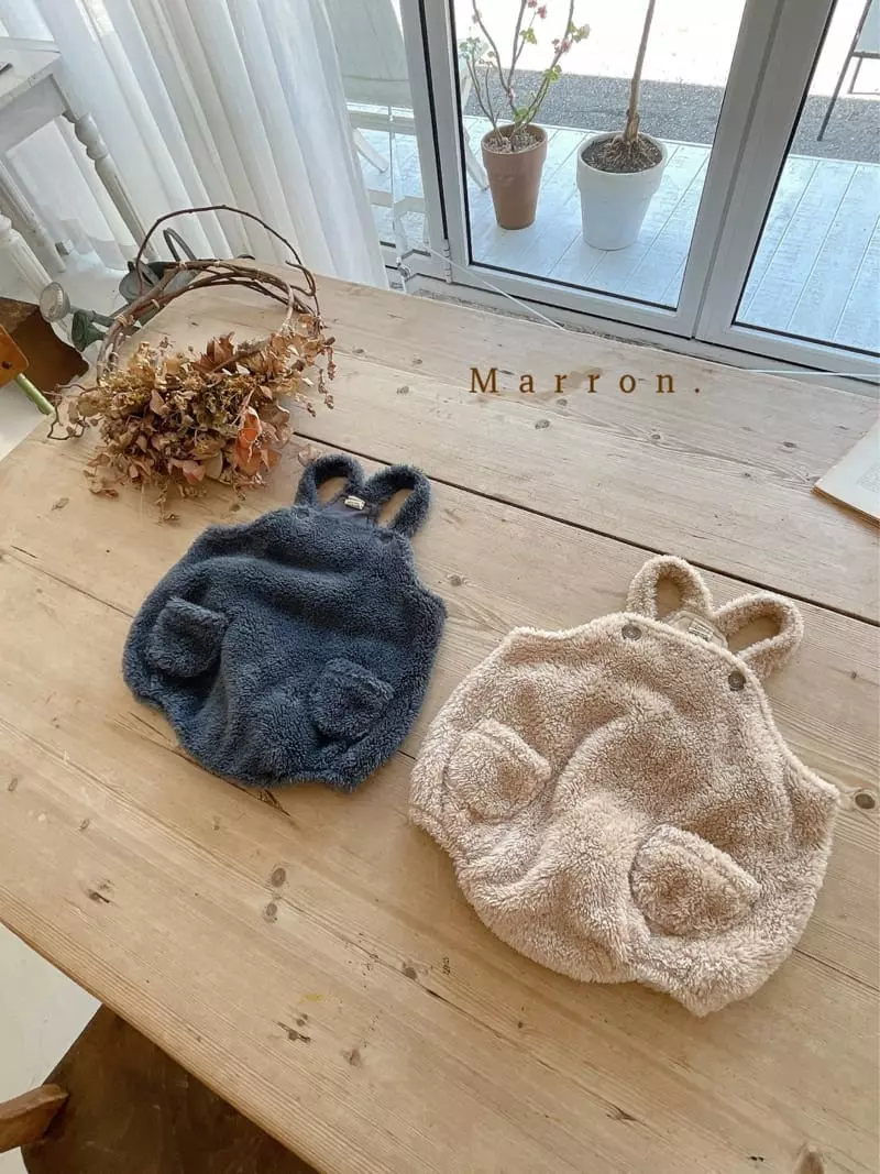 Marron. - Korean Baby Fashion - #babyoutfit - Cozy Dungarees Bodysuit - 3