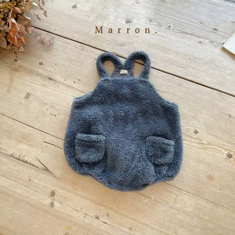 Marron. - Korean Baby Fashion - #babywear - Cozy Dungarees Bodysuit - 5