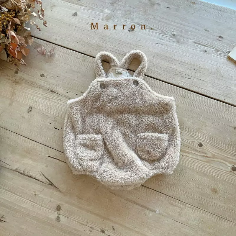 Marron. - Korean Baby Fashion - #onlinebabyboutique - Cozy Dungarees Bodysuit - 6