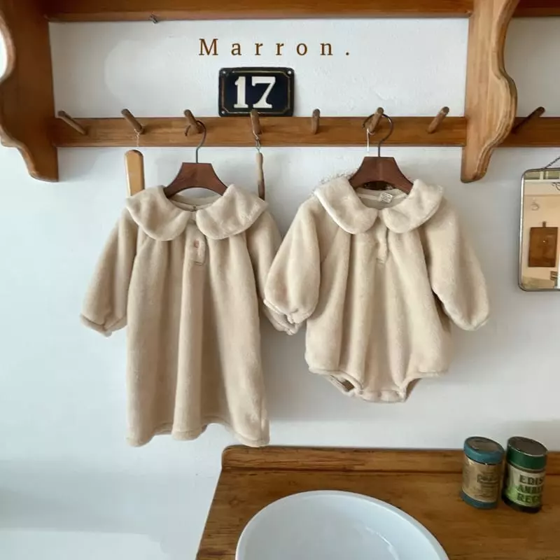 Marron. - Korean Children Fashion - #Kfashion4kids - Bbosong Rabbir Bear One-piece - 7