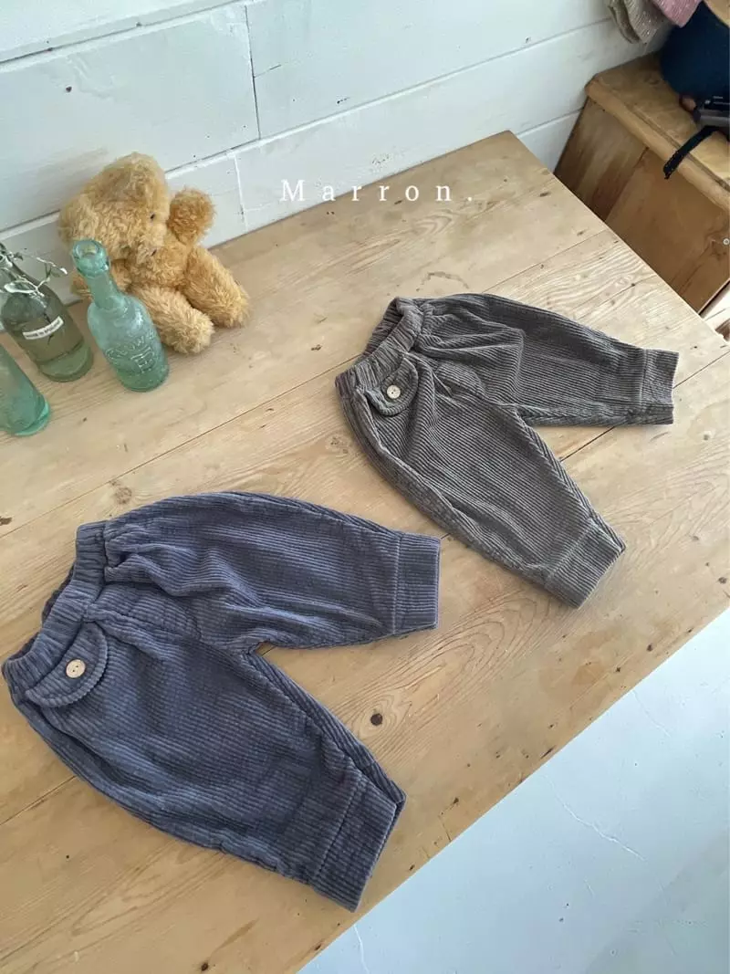 Marron. - Korean Children Fashion - #childofig - Button Pants - 2