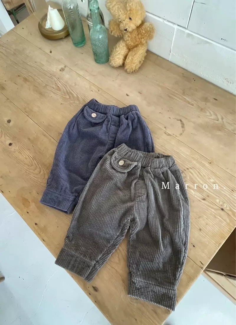 Marron. - Korean Children Fashion - #childrensboutique - Button Pants - 3