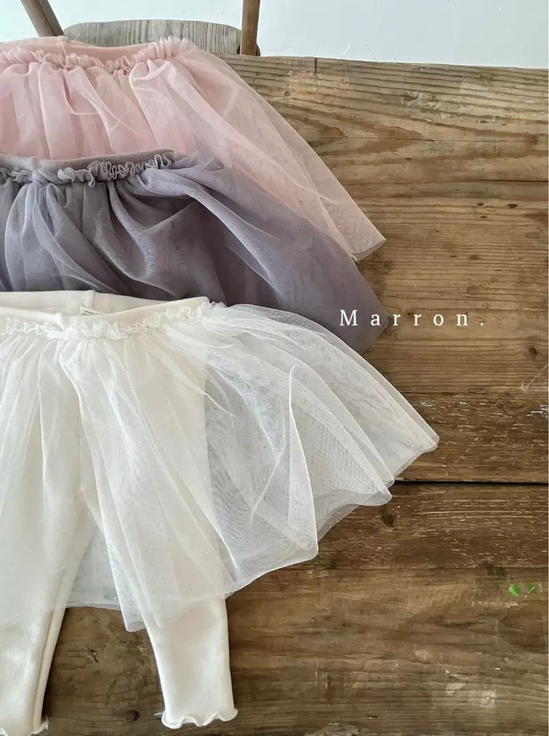 Marron. - Korean Children Fashion - #childrensboutique - Fleece Mesh Leggings Ivory - 2