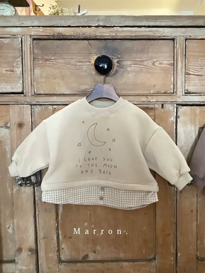 Marron. - Korean Children Fashion - #designkidswear - Fleece Moon Layered Sweatshirt - 10