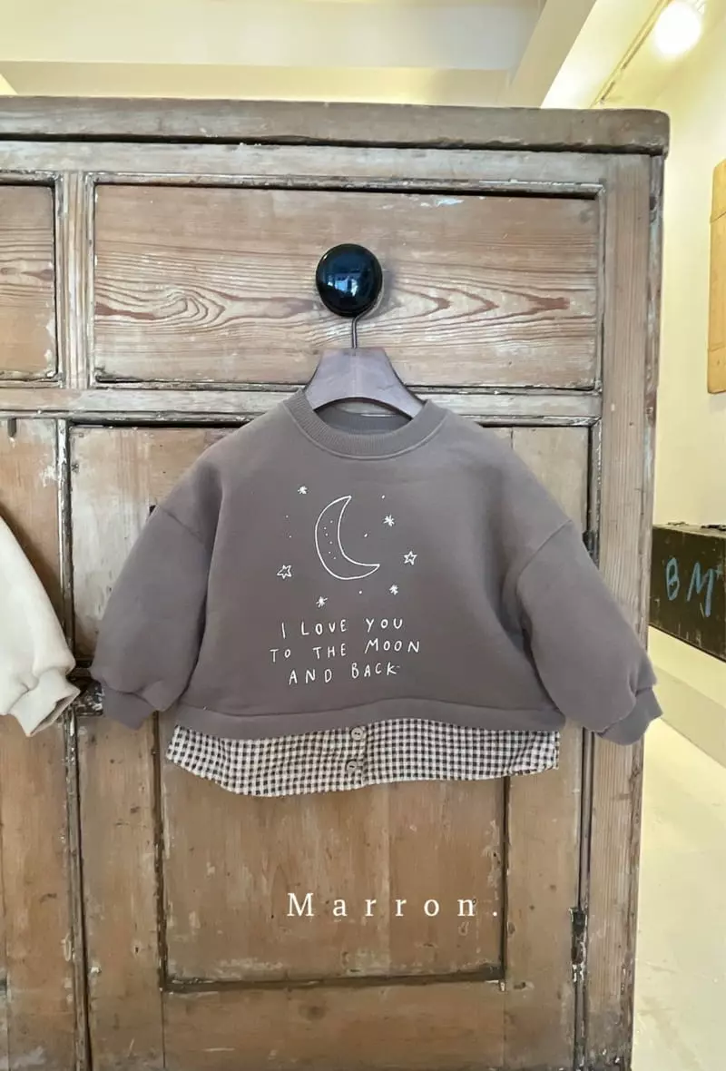 Marron. - Korean Children Fashion - #discoveringself - Fleece Moon Layered Sweatshirt - 11