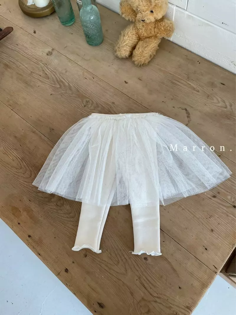 Marron. - Korean Children Fashion - #discoveringself - Fleece Mesh Leggings - 4