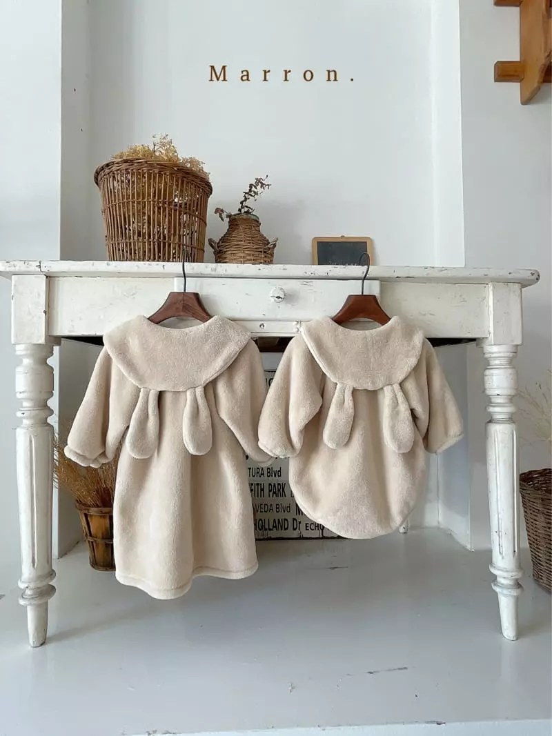 Marron. - Korean Children Fashion - #fashionkids - Bbosong Rabbir Bear One-piece - 3