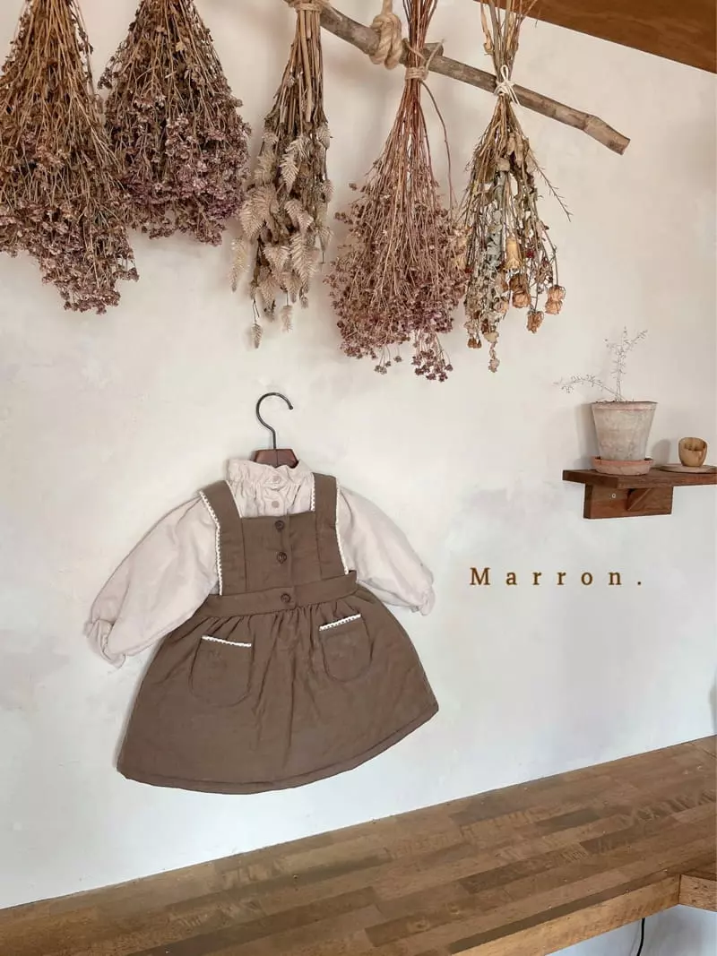 Marron. - Korean Children Fashion - #fashionkids - Anna Som Bonding Dungarees One-piece