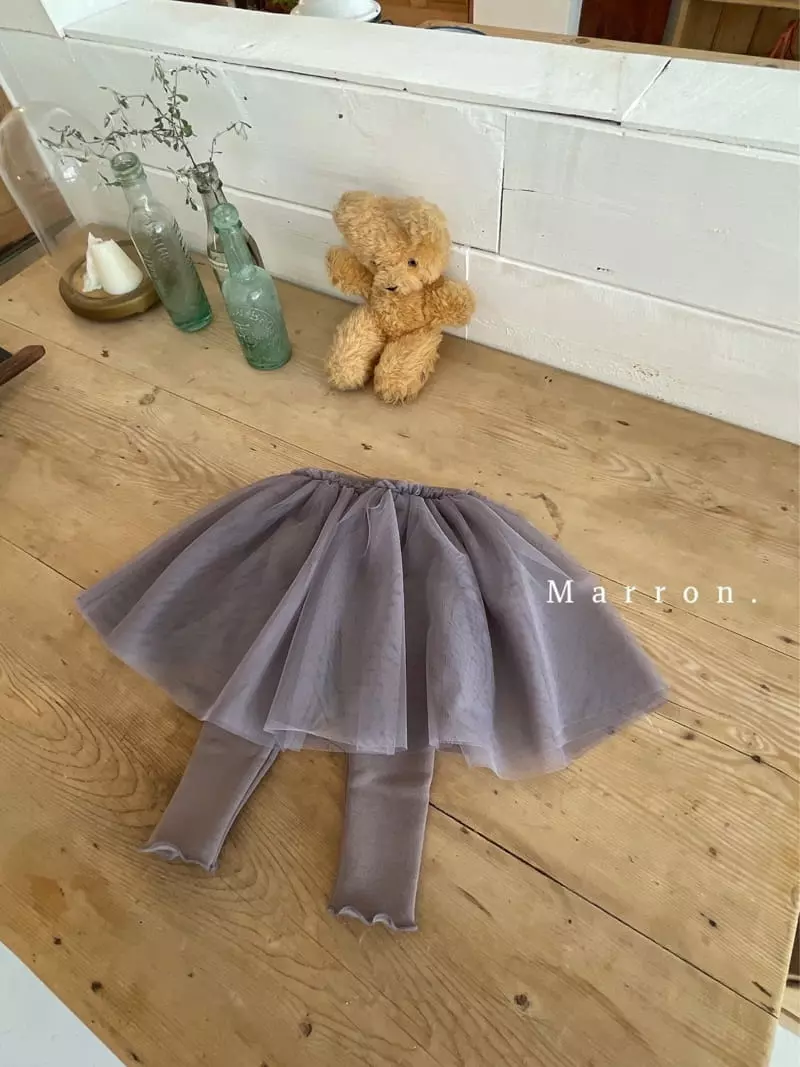 Marron. - Korean Children Fashion - #kidsstore - Fleece Mesh Leggings - 6