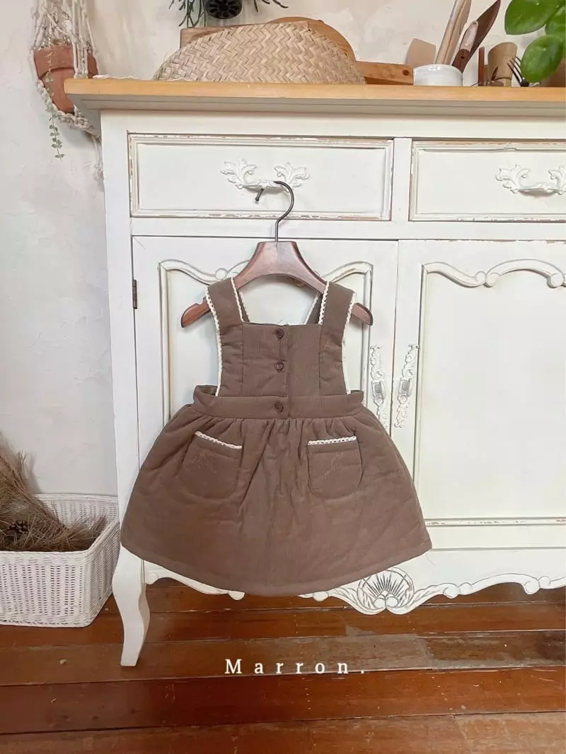 Marron. - Korean Children Fashion - #kidsstore - Anna Som Bonding Dungarees One-piece - 3