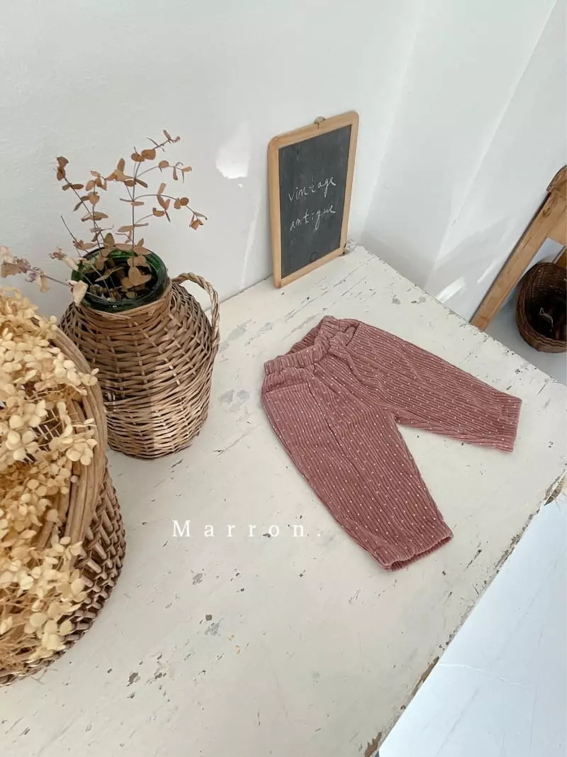 Marron. - Korean Children Fashion - #kidzfashiontrend - Dot Pants - 10