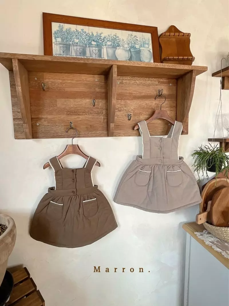 Marron. - Korean Children Fashion - #kidsstore - Anna Som Bonding Dungarees One-piece - 4