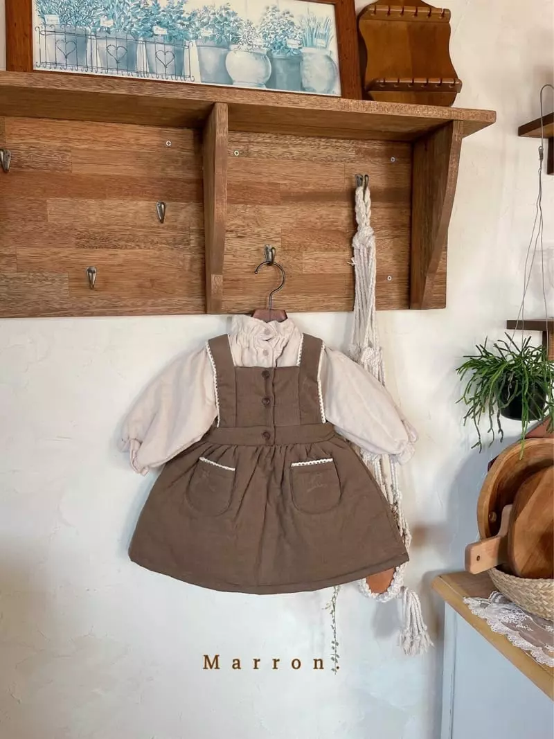 Marron. - Korean Children Fashion - #littlefashionista - Anna Som Bonding Dungarees One-piece - 6