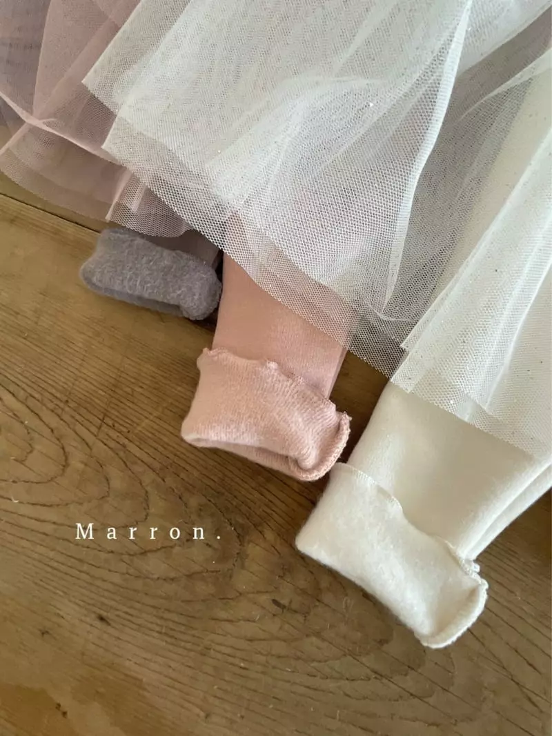 Marron. - Korean Children Fashion - #magicofchildhood - Fleece Mesh Leggings - 10
