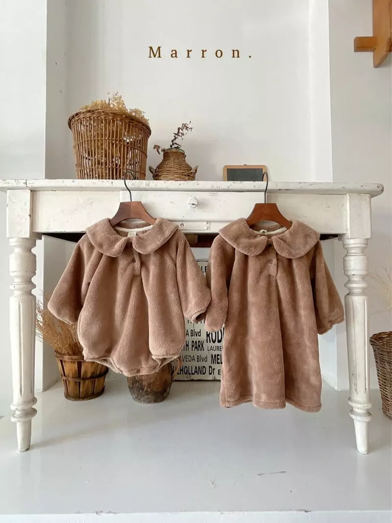 Marron. - Korean Children Fashion - #magicofchildhood - Bbosong Rabbir Bear One-piece - 9