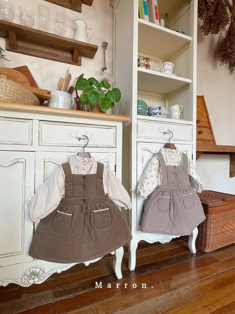 Marron. - Korean Children Fashion - #magicofchildhood - Anna Som Bonding Dungarees One-piece - 7