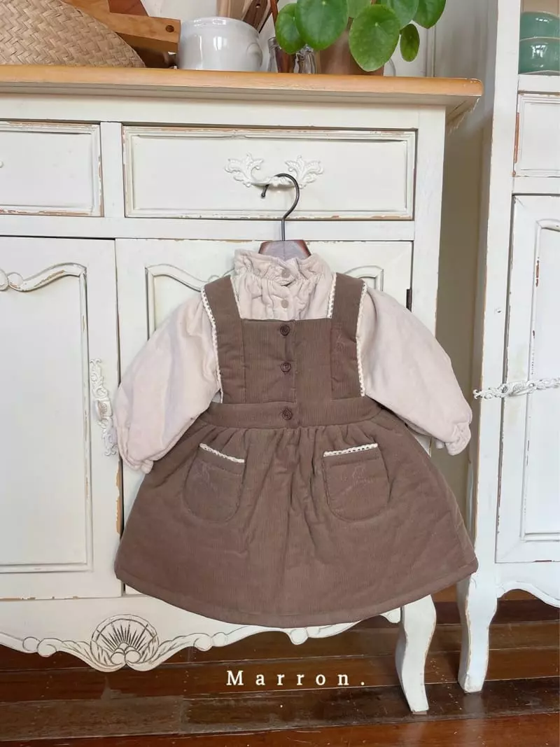Marron. - Korean Children Fashion - #minifashionista - Anna Som Bonding Dungarees One-piece - 8