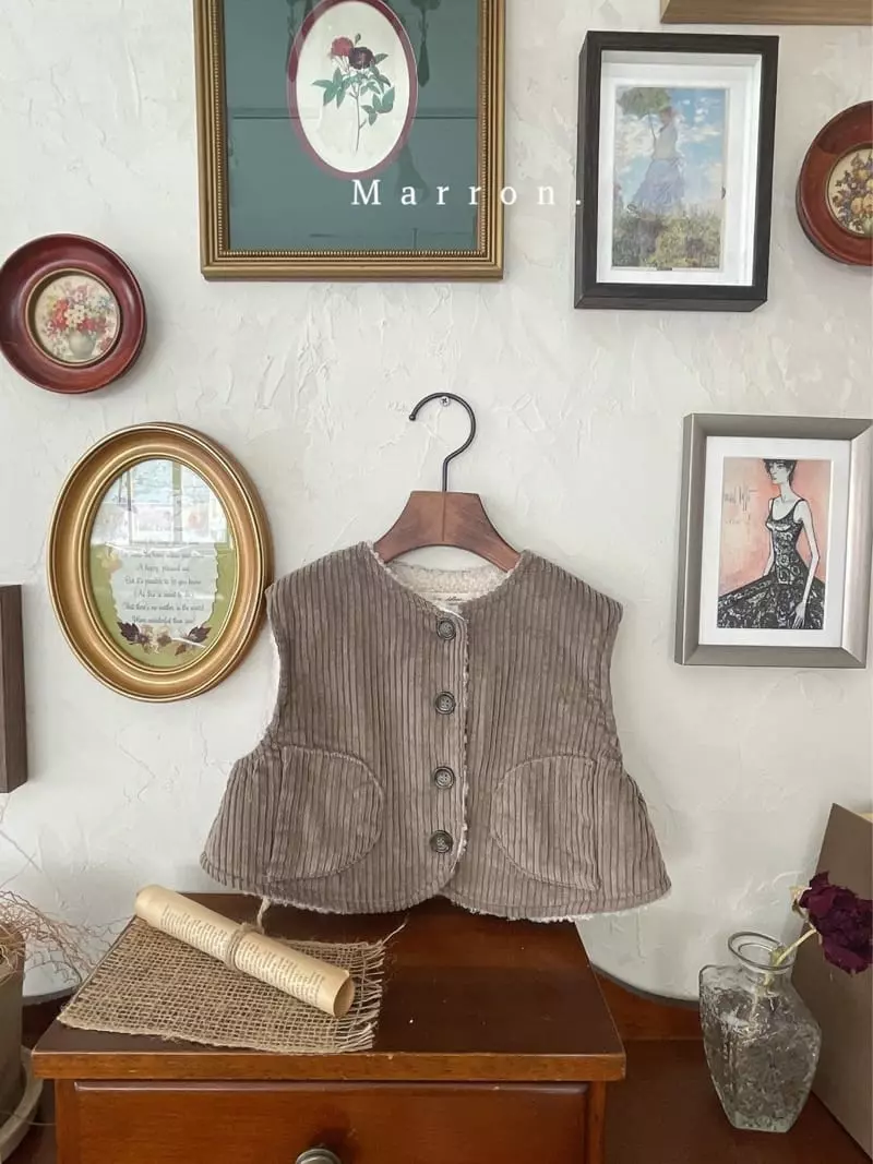 Marron. - Korean Children Fashion - #minifashionista - Bboglei Vest Muffler Set - 5