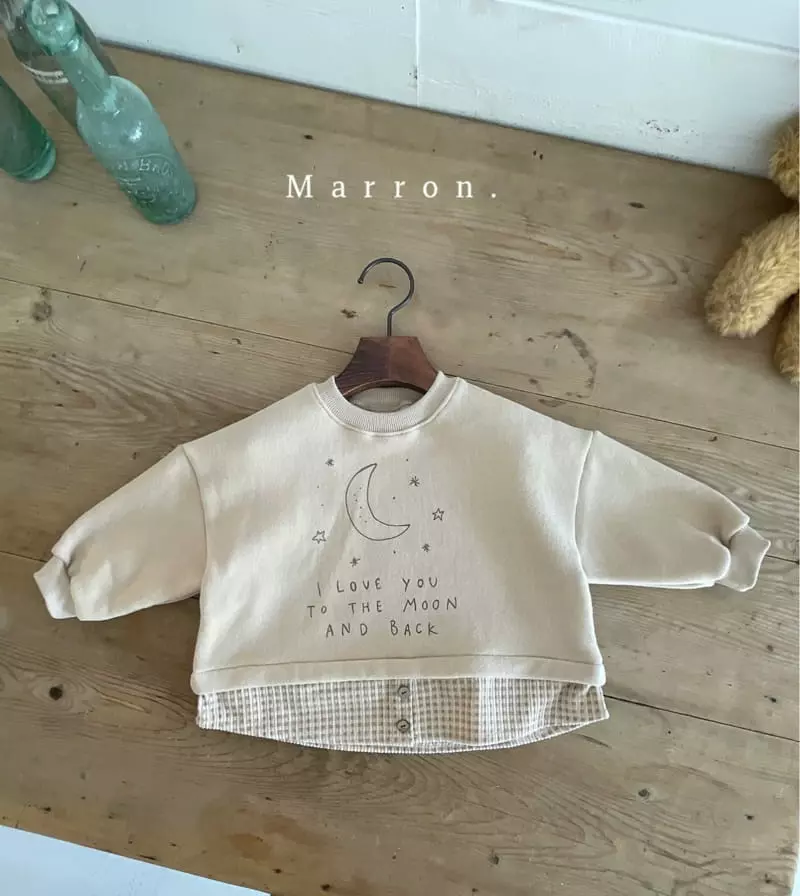 Marron. - Korean Children Fashion - #minifashionista - Fleece Moon Layered Sweatshirt - 3