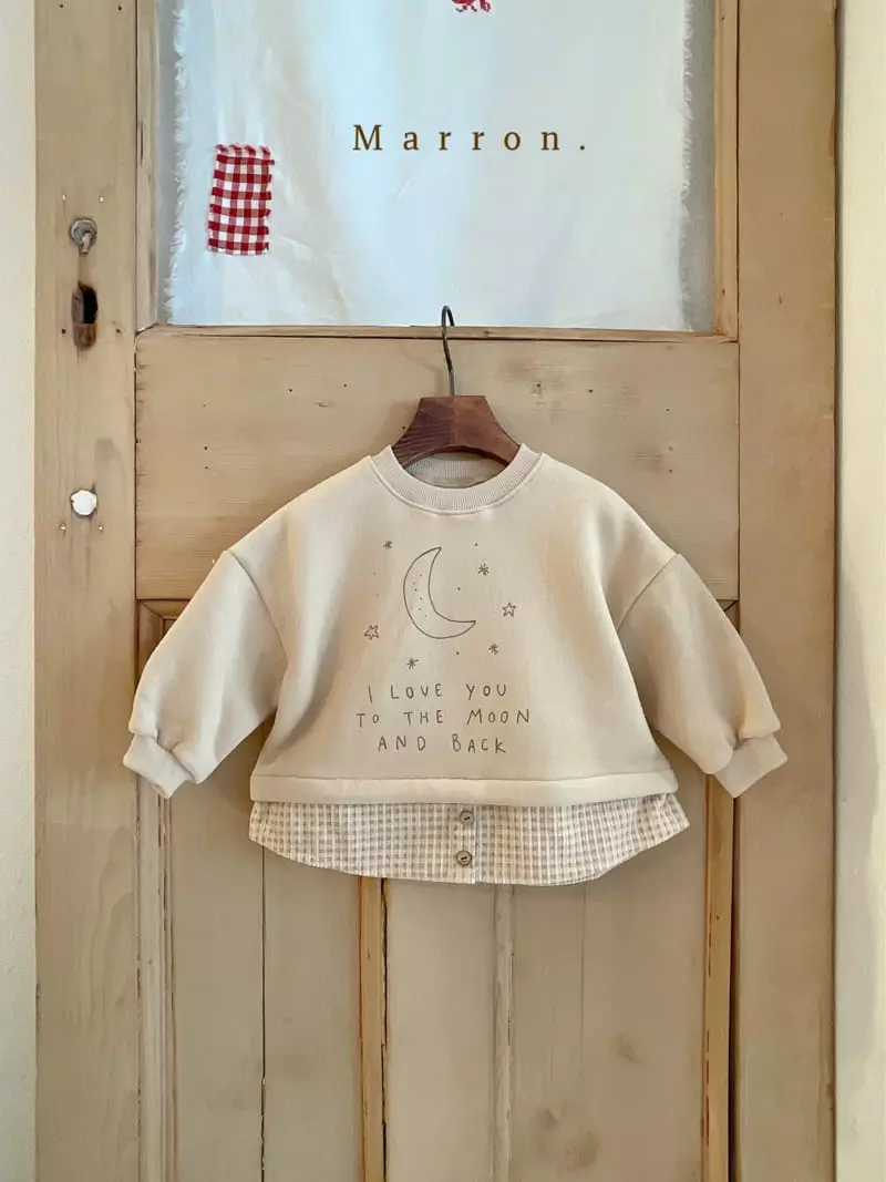 Marron. - Korean Children Fashion - #minifashionista - Fleece Moon Layered Sweatshirt - 4