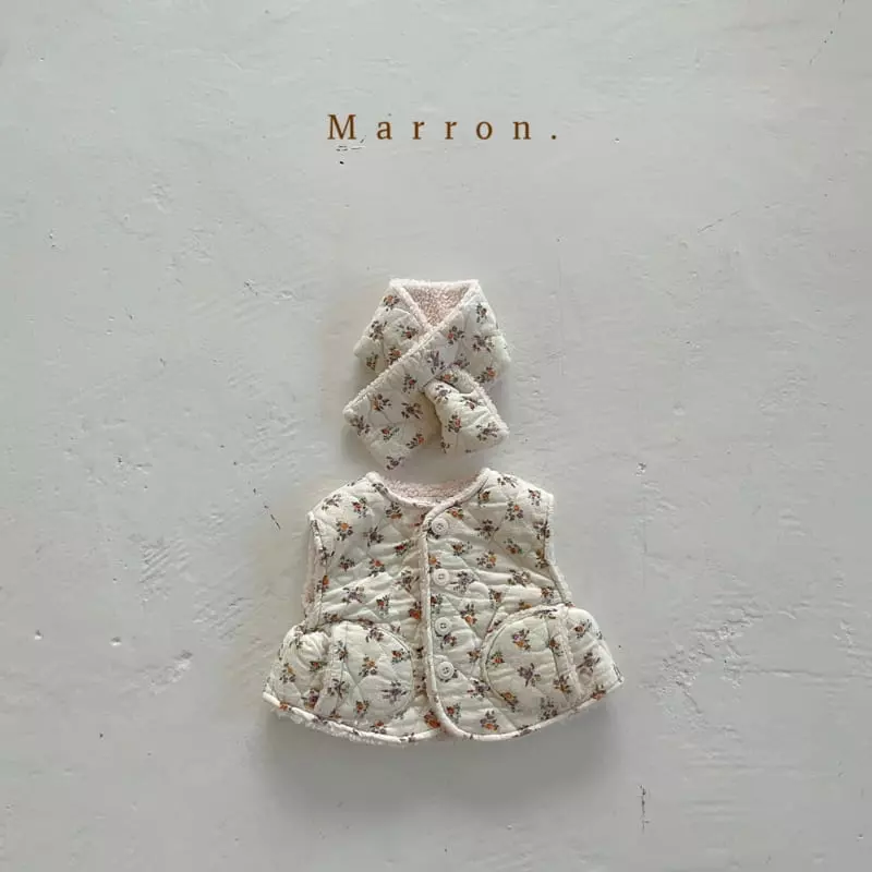 Marron. - Korean Children Fashion - #stylishchildhood - Bboglei Vest Muffler Set - 9