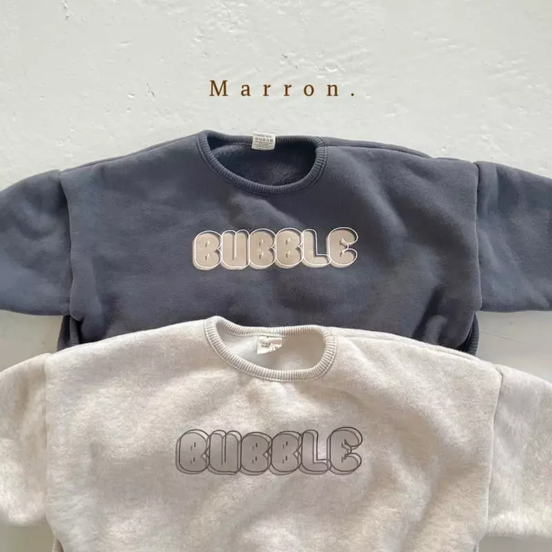 Marron. - Korean Children Fashion - #toddlerclothing - Fleece Bubble Tee - 7