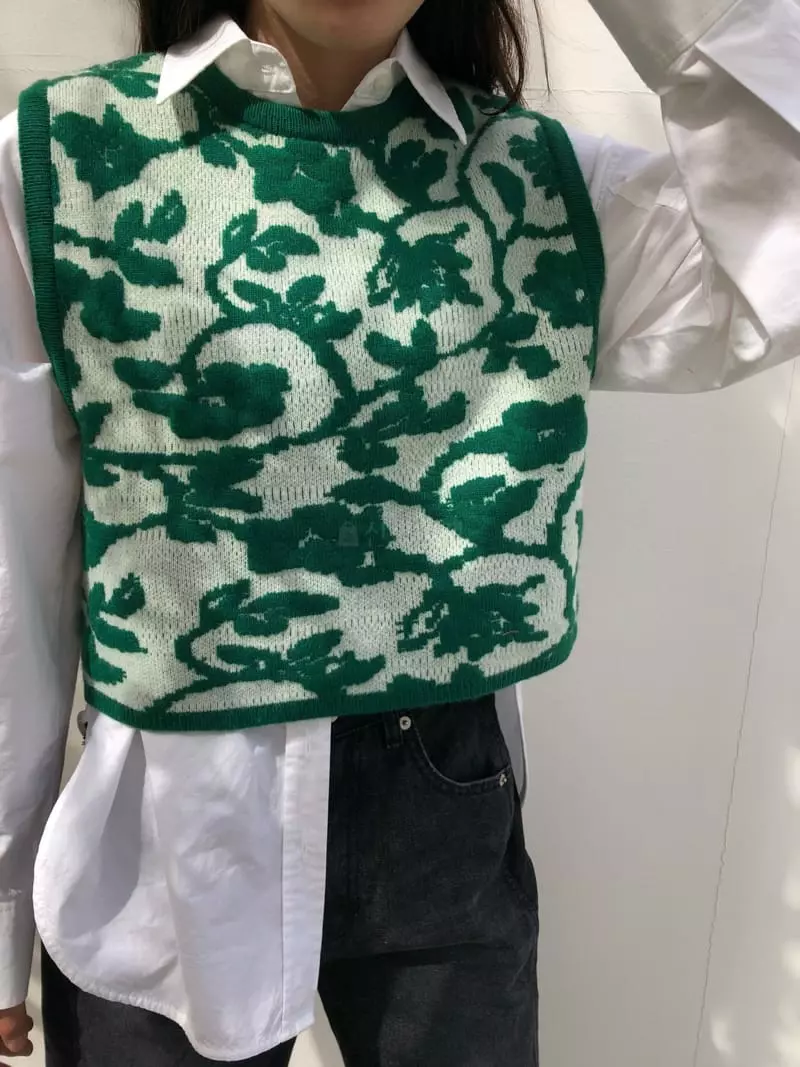 Matilda - Korean Women Fashion - #momslook - Jacquard Vest - 5