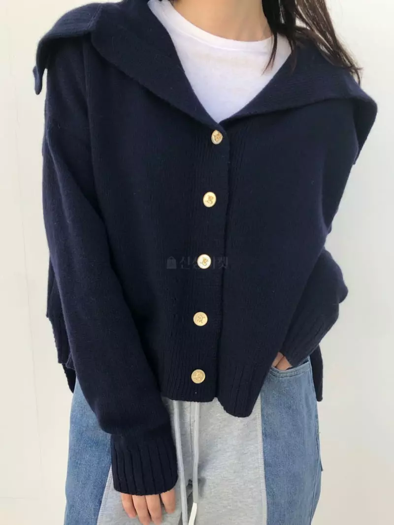 Matilda - Korean Women Fashion - #restrostyle - Sailor Knit Cardigan - 2