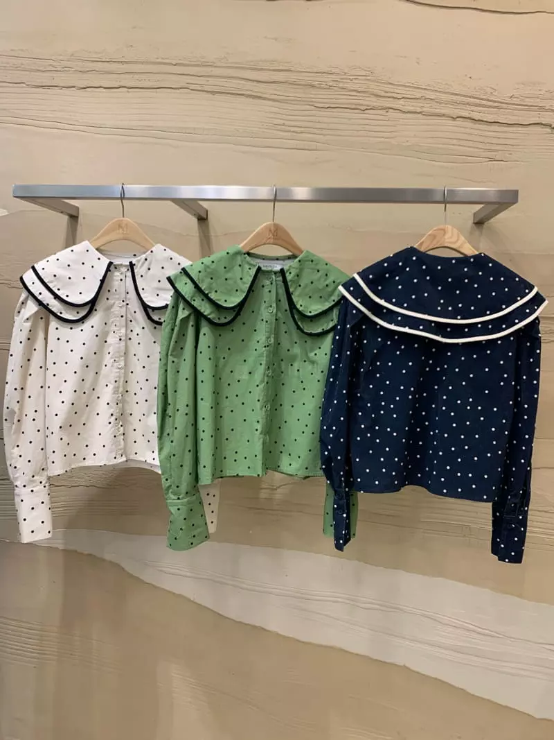 Matilda - Korean Women Fashion - #womensfashion - Dot Rib Shirt - 2