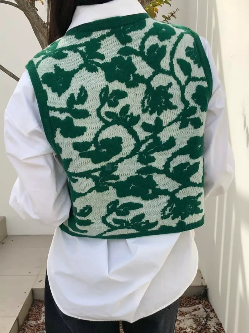 Matilda - Korean Women Fashion - #momslook - Jacquard Vest - 4