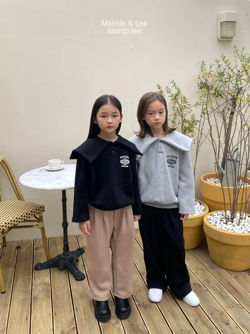 Matilda & Lee - Korean Children Fashion - #childofig - Big Collar Sweatshirt - 6