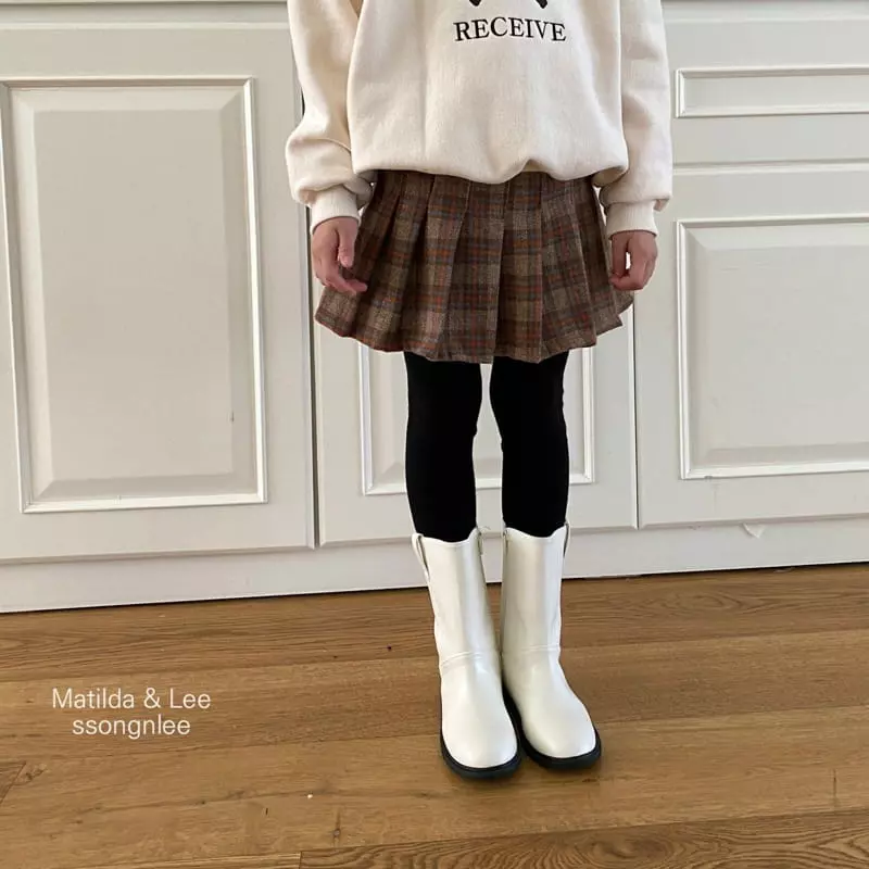 Matilda & Lee - Korean Children Fashion - #childofig - Check Skirt Leggings - 5