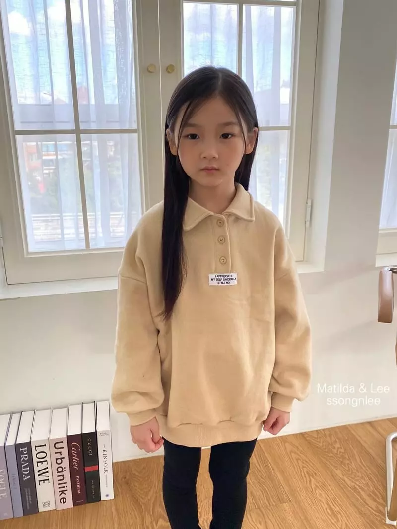 Matilda & Lee - Korean Children Fashion - #childrensboutique - Label Collar Sweatshirt