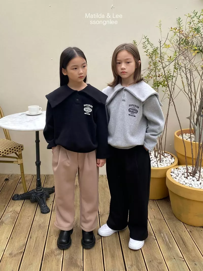 Matilda & Lee - Korean Children Fashion - #designkidswear - Big Collar Sweatshirt - 8