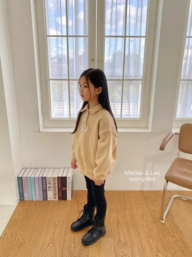Matilda & Lee - Korean Children Fashion - #designkidswear - Label Collar Sweatshirt - 2